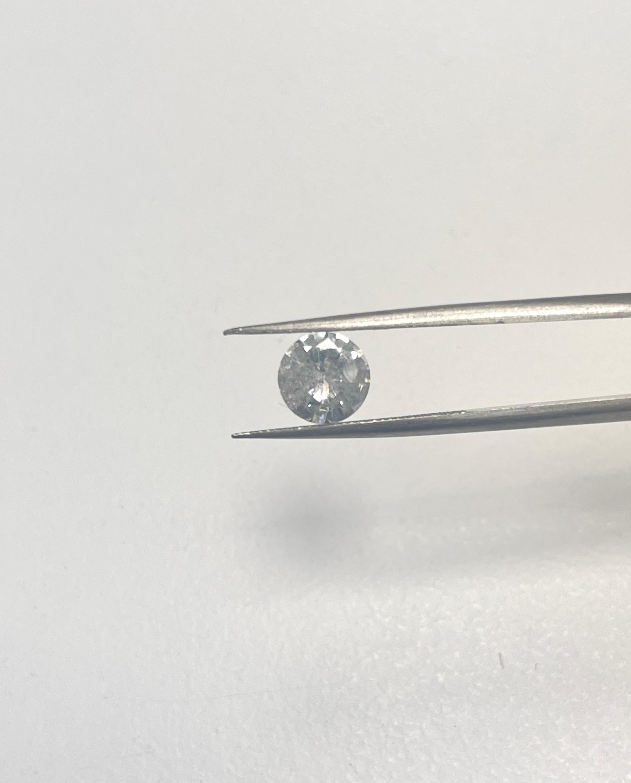 GIA 1.11 Carat Natural Gray Round Loose Diamond For Sale 2