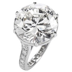 GIA 11.22 Carat Round Diamond Platinum Engagement Ring