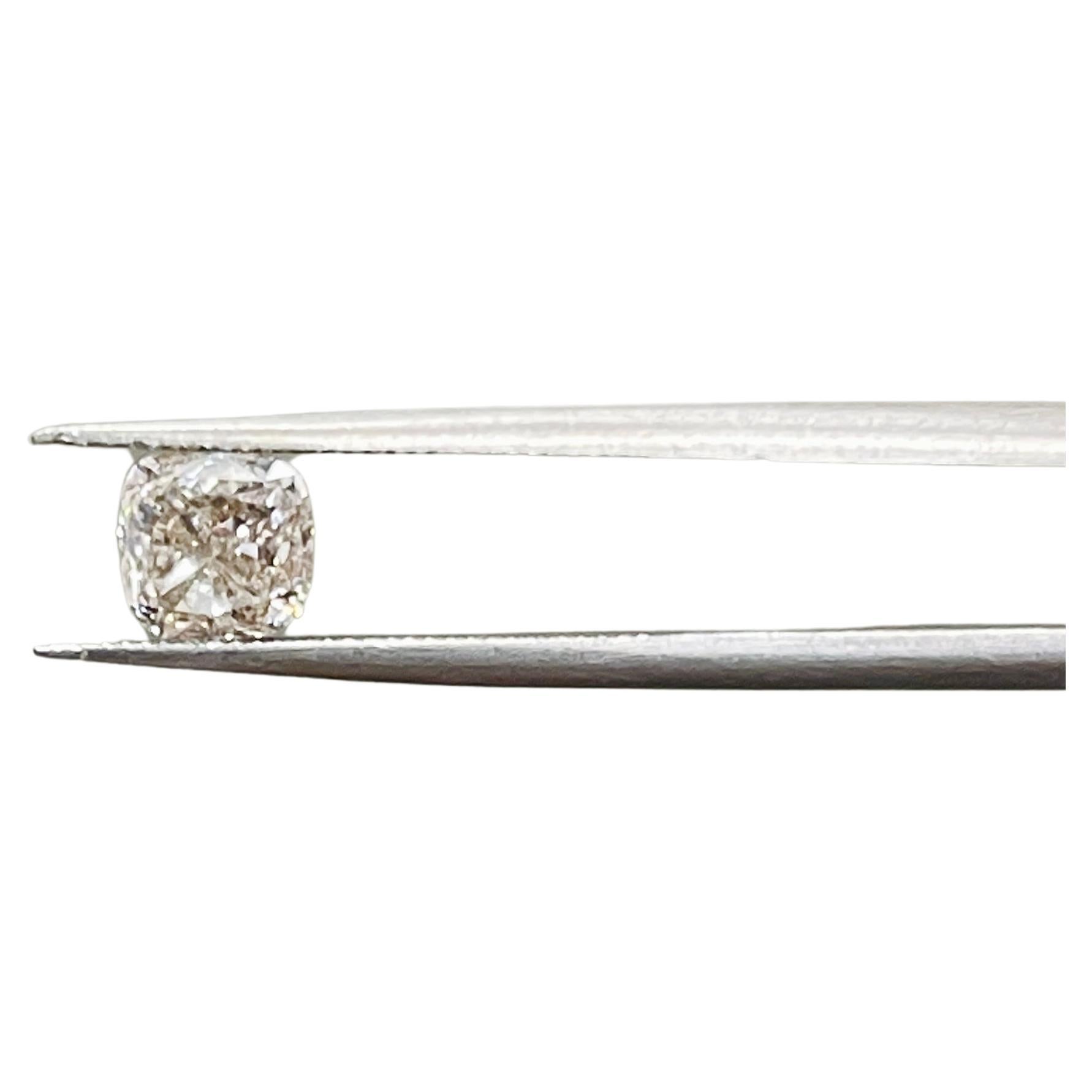 HOLIDAY SALE GIA 1.13 Carat Natural Very Light Brown Cushion Loose Diamond