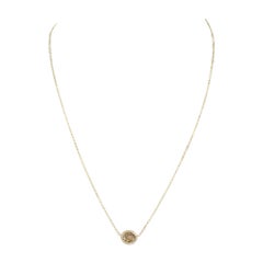 GIA 1.13 Carat Round Fancy Diamond Pendant 14 Karat Yellow Gold