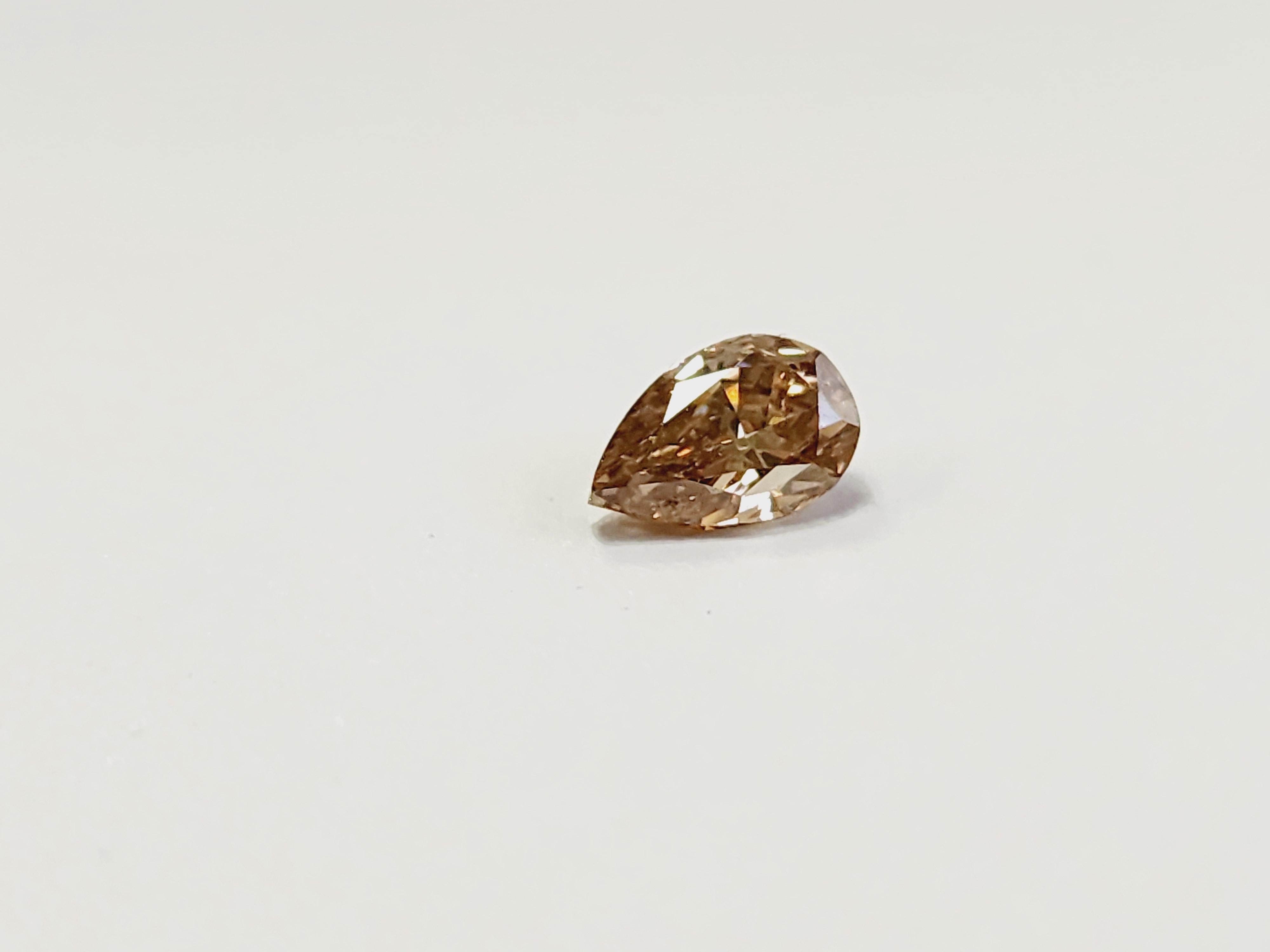 CLOSE OUT GIA 1.14 Carat Pear Shape Fancy Brown Natural Diamond 2
