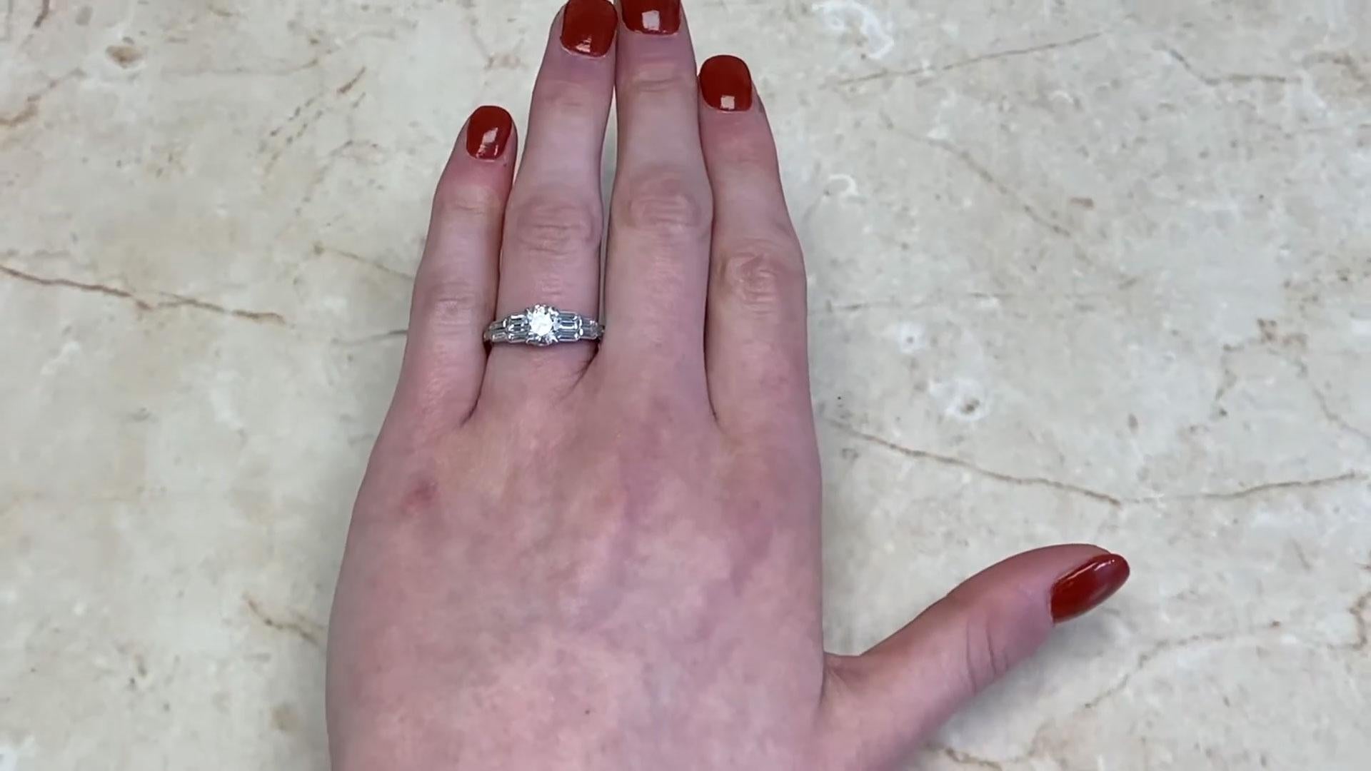 Verlobungsring mit Diamant im alteuropäischen Schliff (GIA ca. 1.10 Karat), Platin im Angebot 2