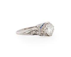 GIA 1.16 Carat Art Deco Platinum Engagement Ring