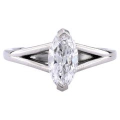 GIA Anello di fidanzamento in platino con diamante taglio marquise da 1,16 carati