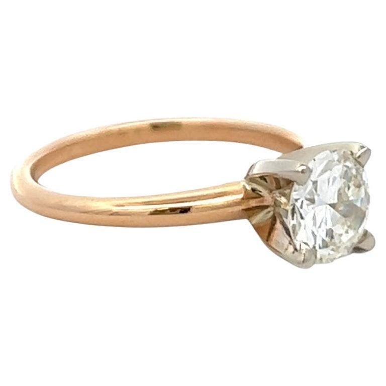 Women's or Men's GIA 1.16 Carats Round Brilliant Cut Diamond 14 Karat Yellow Gold Solitaire Ring
