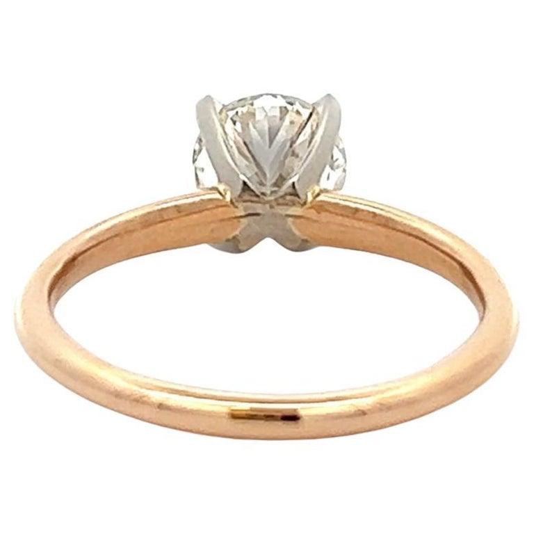 GIA 1.16 Carats Round Brilliant Cut Diamond 14 Karat Yellow Gold Solitaire Ring 1