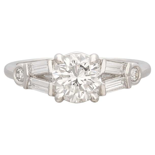 GIA 1.17 Carat Platinum Diamond Engagement Ring For Sale at 1stDibs