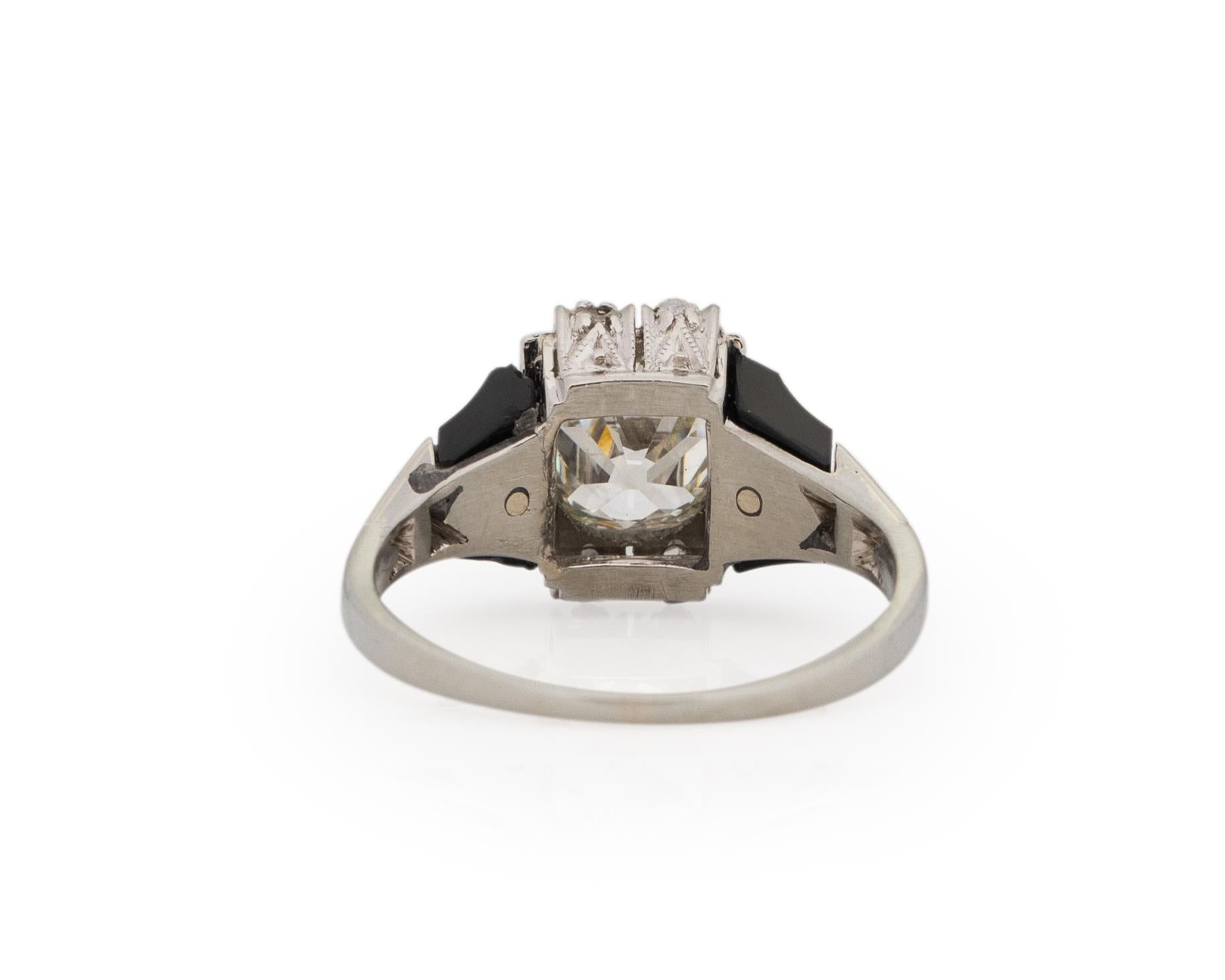 Old European Cut GIA 1.18 Carat Art Deco Diamond 14 Karat White Gold Engagement Ring For Sale