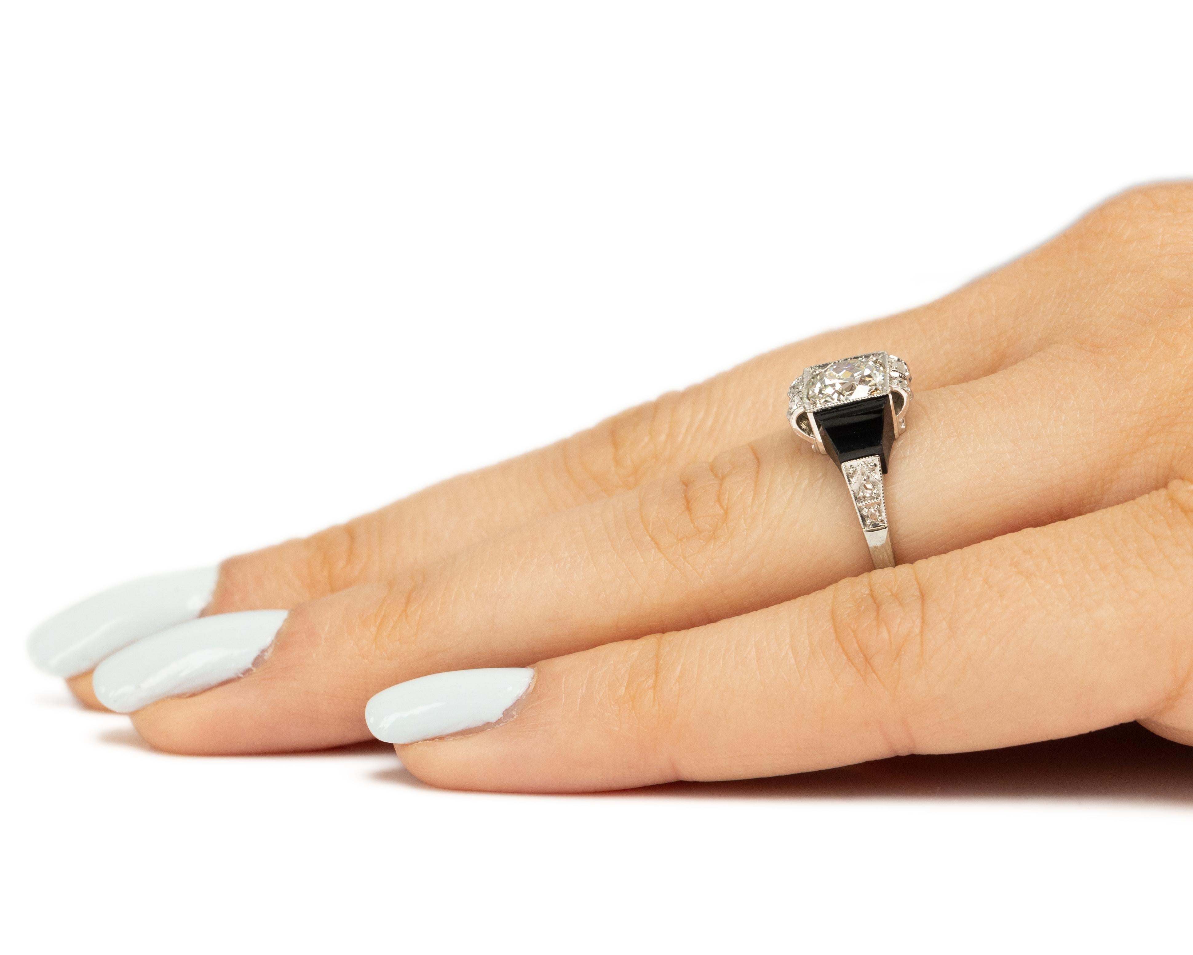 GIA 1.18 Carat Art Deco Diamond 14 Karat White Gold Engagement Ring In Good Condition For Sale In Atlanta, GA