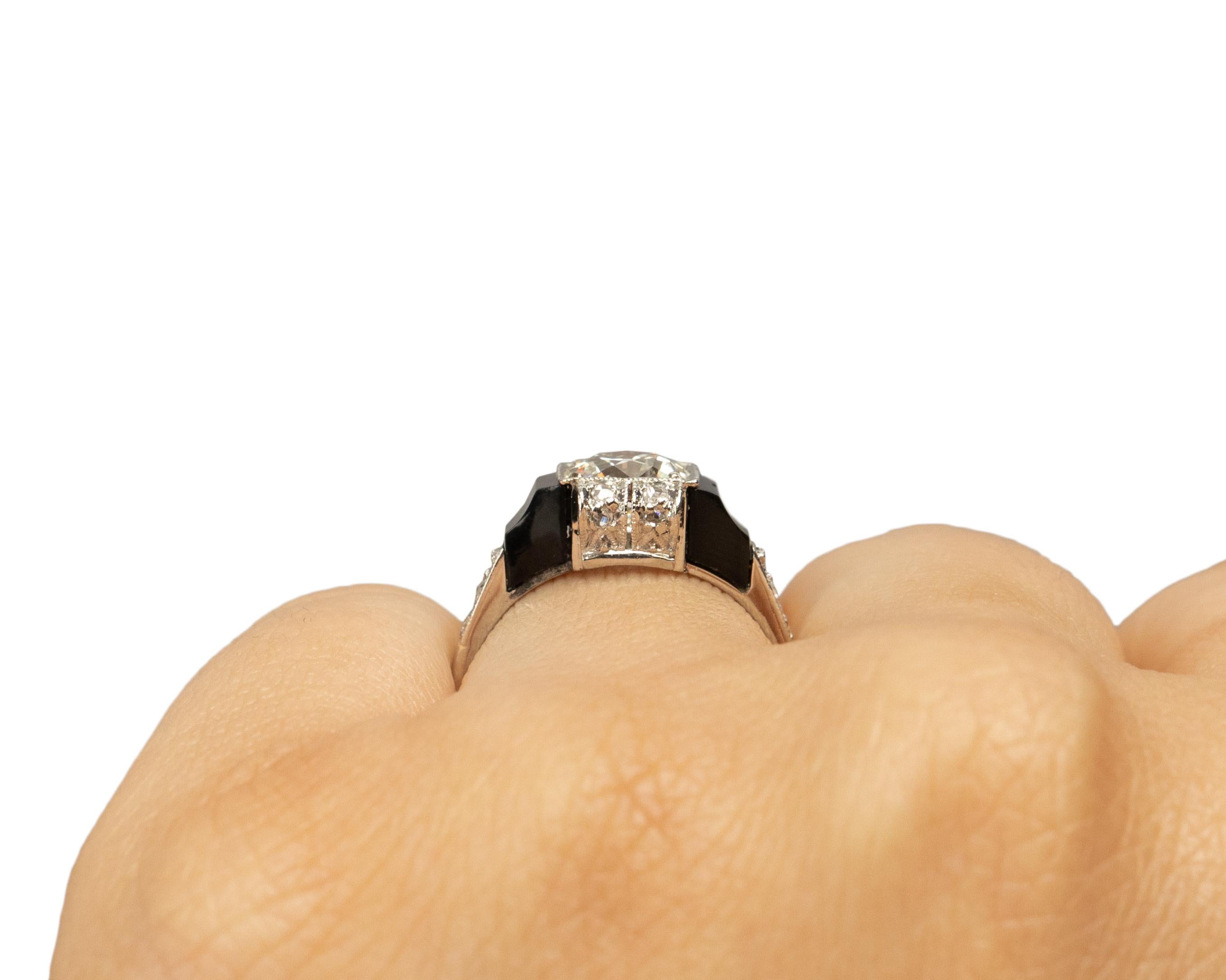 GIA 1.18 Carat Art Deco Diamond 14 Karat White Gold Engagement Ring For Sale 1