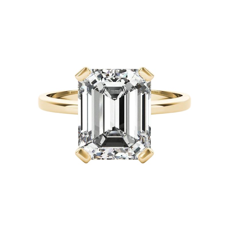 GIA 1.18 Carat Emerald Solitaire Basket 4-Prong 18K Yellow Gold Diamond Ring