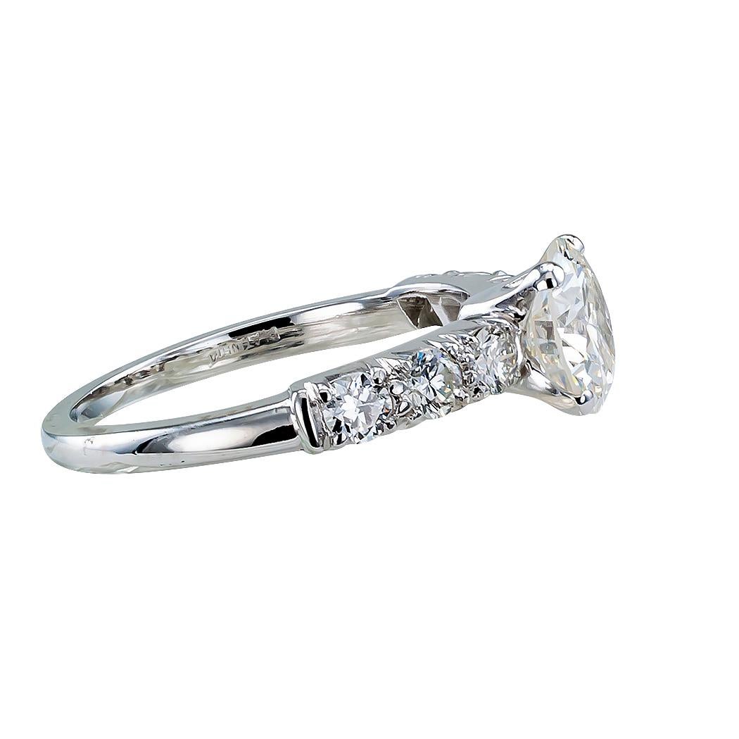 Modern GIA 1.19 Carat Diamond Platinum Engagement Ring