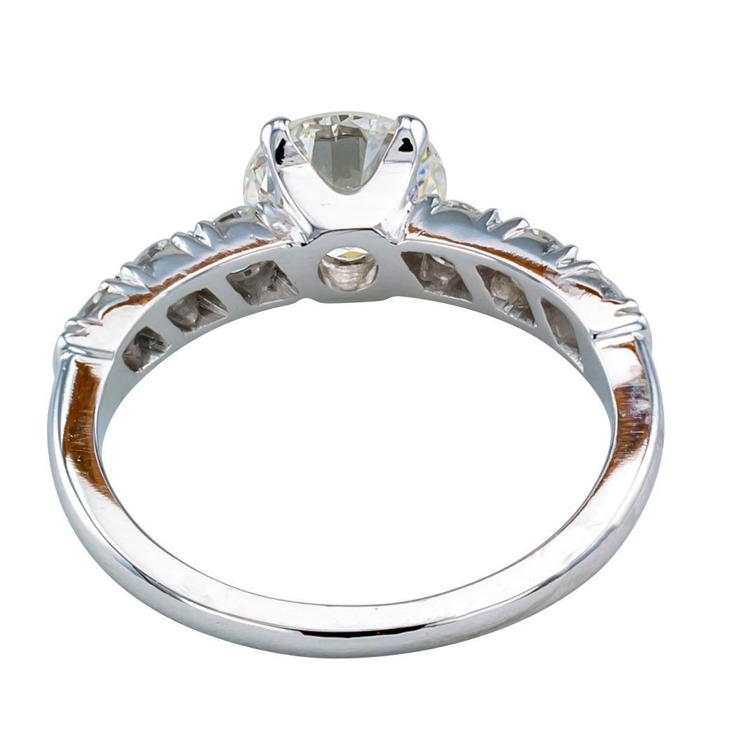 Round Cut GIA 1.19 Carat Diamond Platinum Engagement Ring
