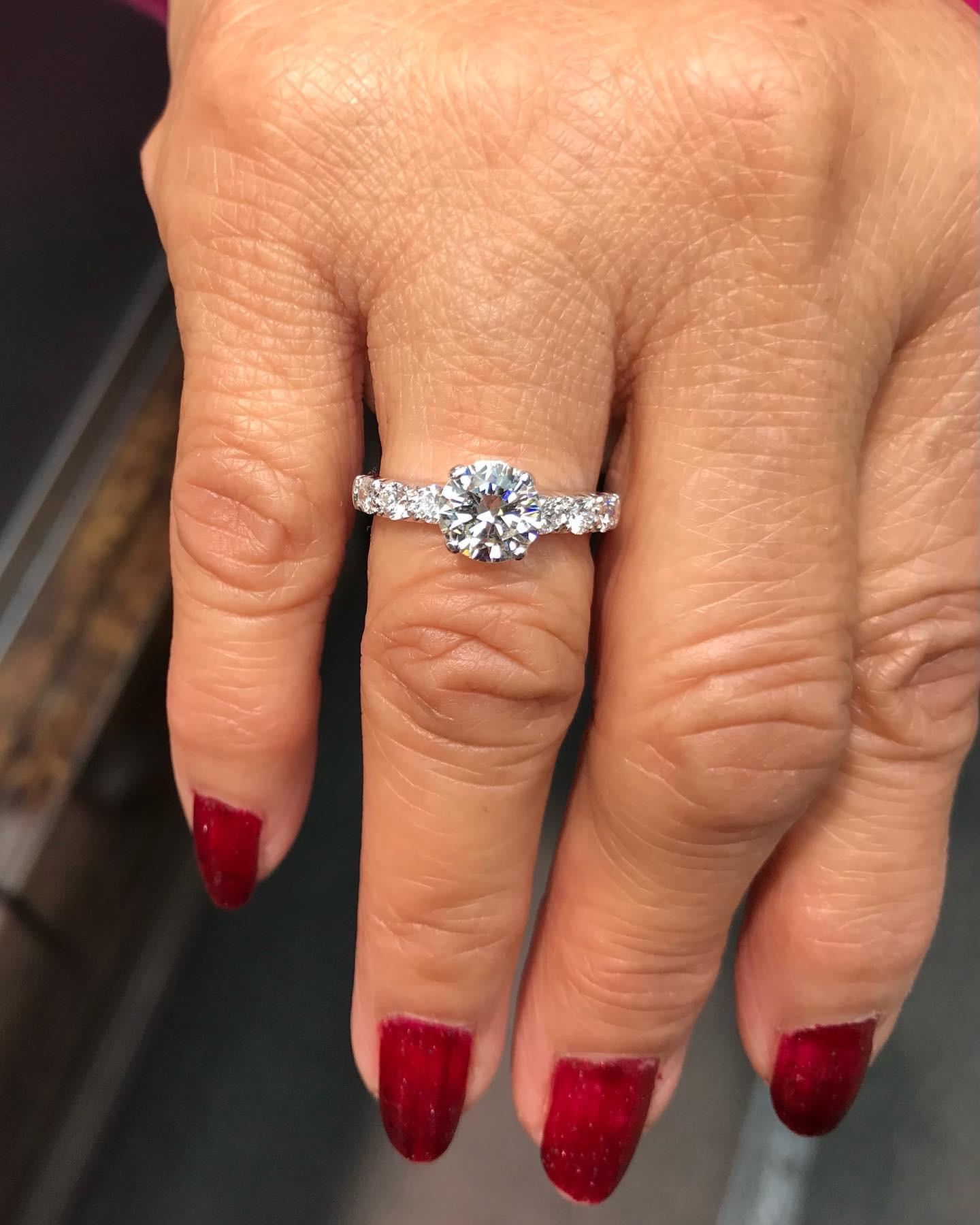 GIA 1.19 Carat Diamond Platinum Engagement Ring 1