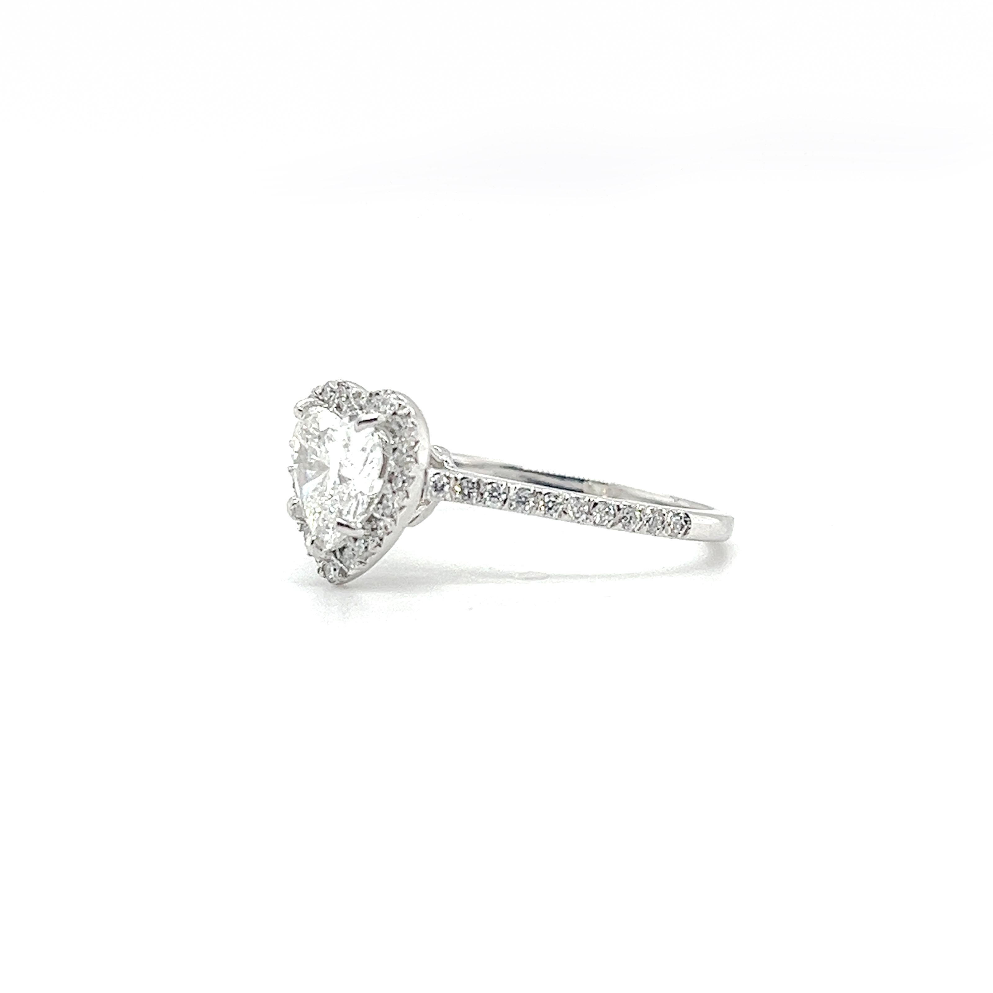 Taille cœur Bague en forme de cœur de 1,19 carat certifiée GIA, 18 carats en vente