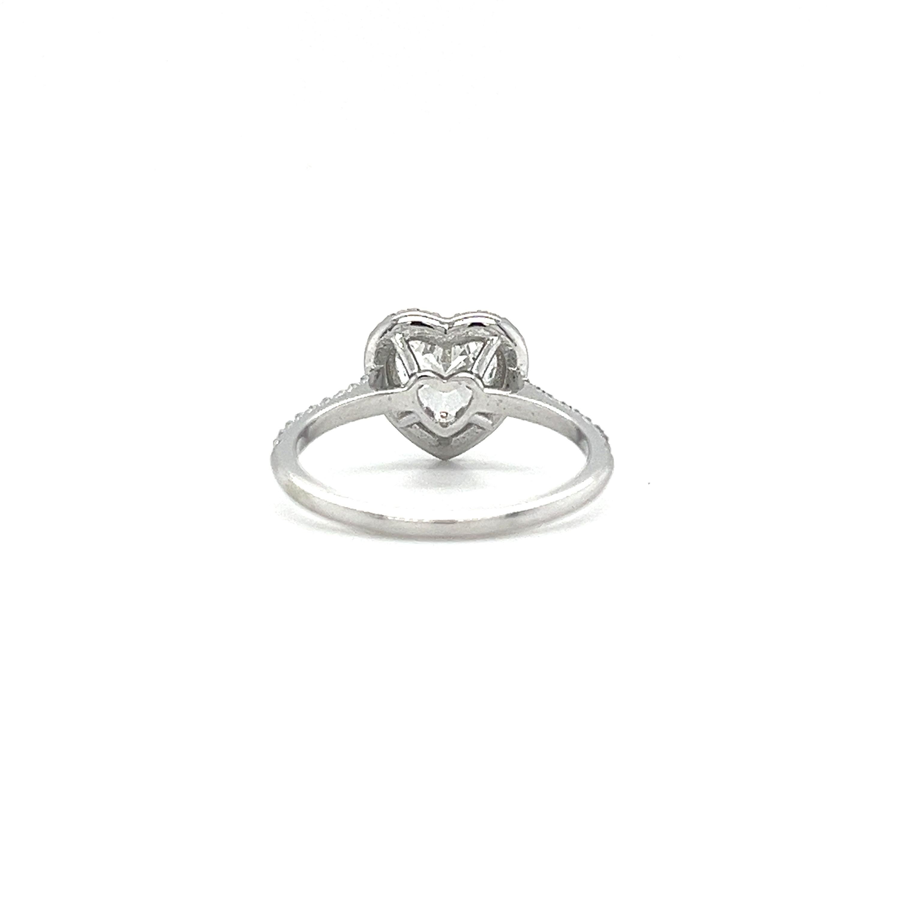 Bague en forme de cœur de 1,19 carat certifiée GIA, 18 carats Pour femmes en vente