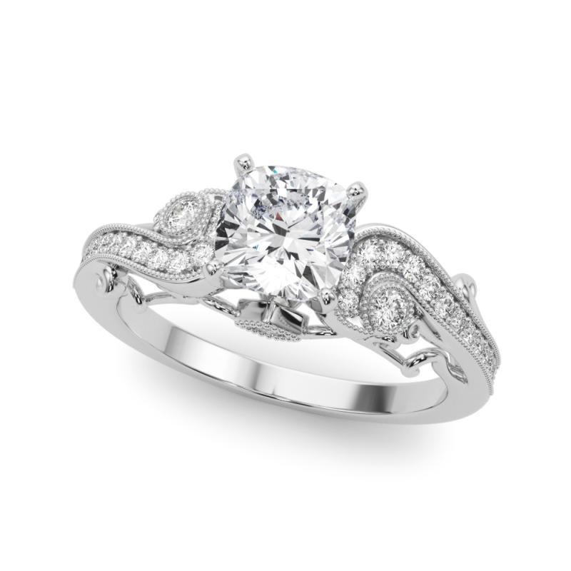 GIA 1.2 Karat Cushion-Dreistein-Bypass in geschwungener Form  Diamantring (Kissenschliff) im Angebot