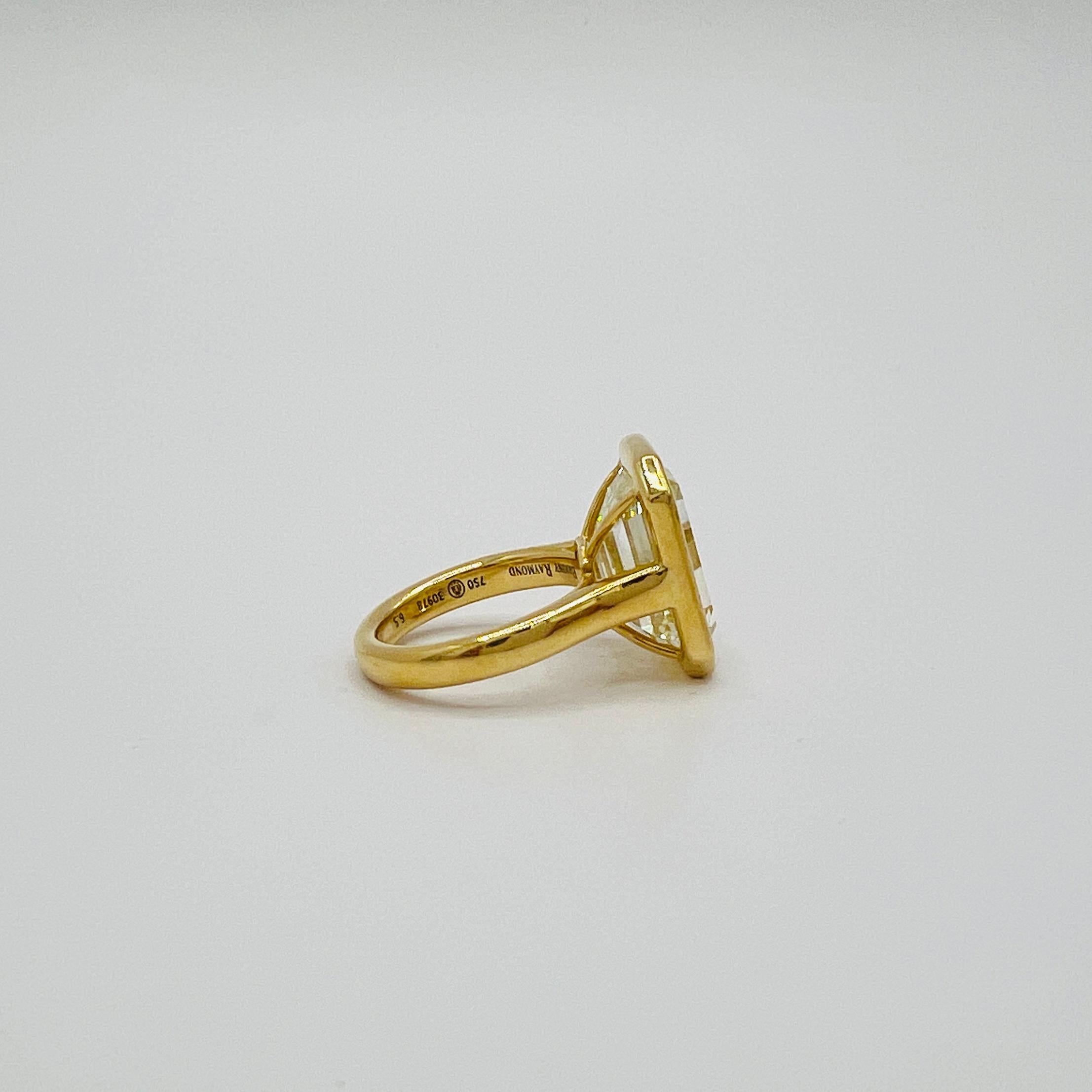 Bague en or jaune 18 carats GIA avec diamant taille émeraude de 12 carats en vente 2
