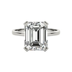 GIA 1,2 Carati Smeraldo Solitario Cesto 4 Punte  Anello con diamante