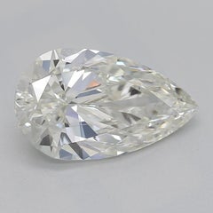 GIA 1.2 Carat Pear Curved Bypass Leaf & Vine 18K White Gold Diamond Ring