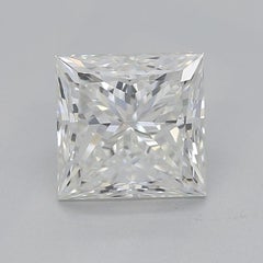 GIA 1.2 Carat Princess Square & Pear Triple Halo 18K White Gold Diamond Ring