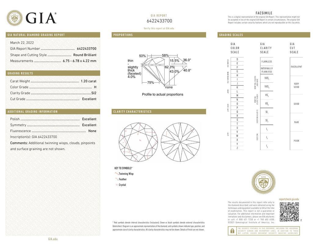 Contemporaneo GIA 1,2 Carati Rotondo a doppia fascia Bypass Swirl Anello con diamanti in oro bianco 18 carati in vendita