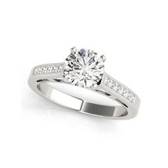 GIA 1.2 Carat Round & Princess Channel Solitaire  Diamond Ring
