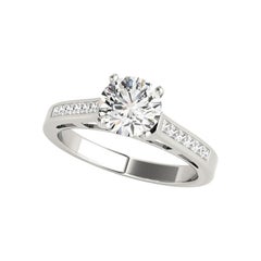GIA 1.2 Carat Round & Princess Channel Solitaire  Diamond Ring