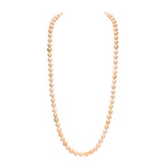 GIA South Sea Golden Pearl and Vintage Angel Skin Coral Necklace