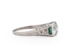 GIA 1.20 Carat Art Deco Diamond Platinum Engagement Ring