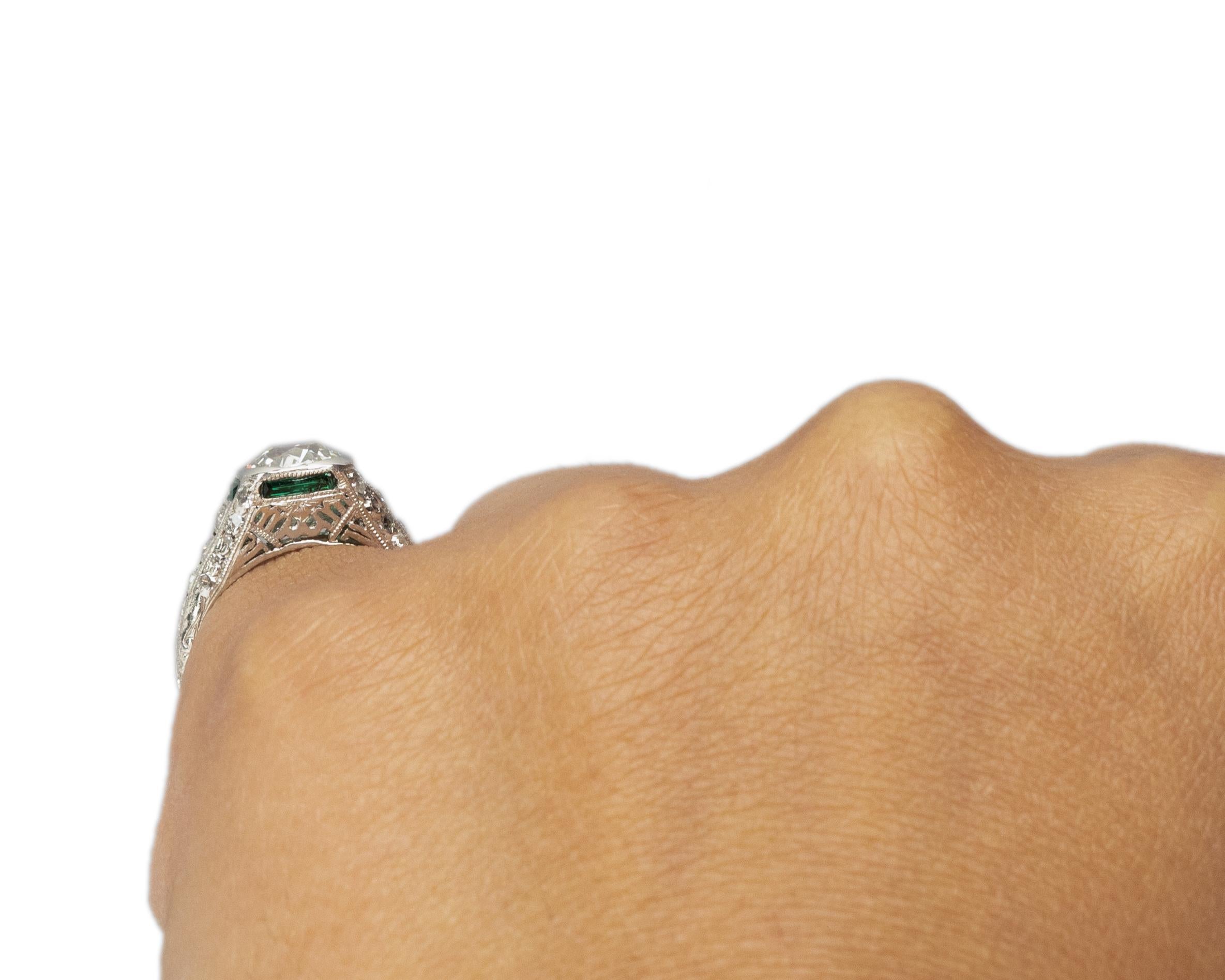 GIA 1.20 Carat Art Deco Diamond Platinum Engagement Ring In Good Condition For Sale In Atlanta, GA