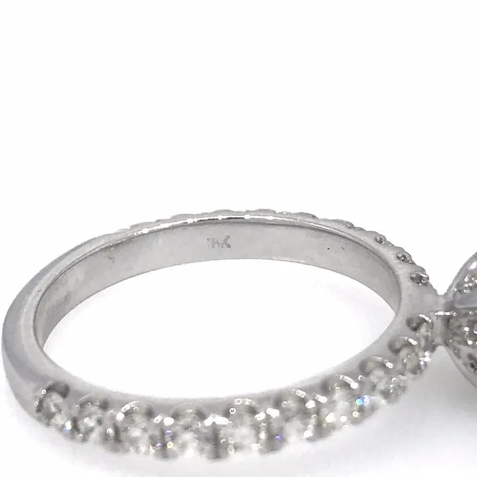 GIA 1.20 carat Princess Cut Diamond J-SI1 in 18k White Gold Diamond Ring For Sale 3