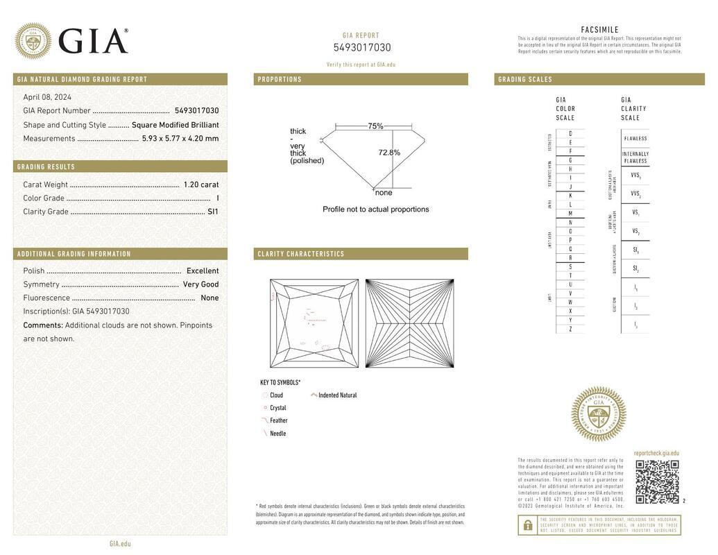 Contemporain GIA 1.20 Carat Princesse Vintage Milgrain Channel Bague diamant en or blanc 18K en vente