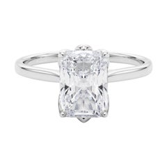GIA 1,20 Karat Radiant Solitär Kathedrale Tulpe 18K Weißgold Diamantring