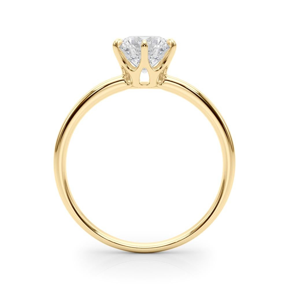 GIA 1.20 Carat Round Solitaire Crown Tulip 18K Yellow Gold Diamond Ring Neuf à New York, NY