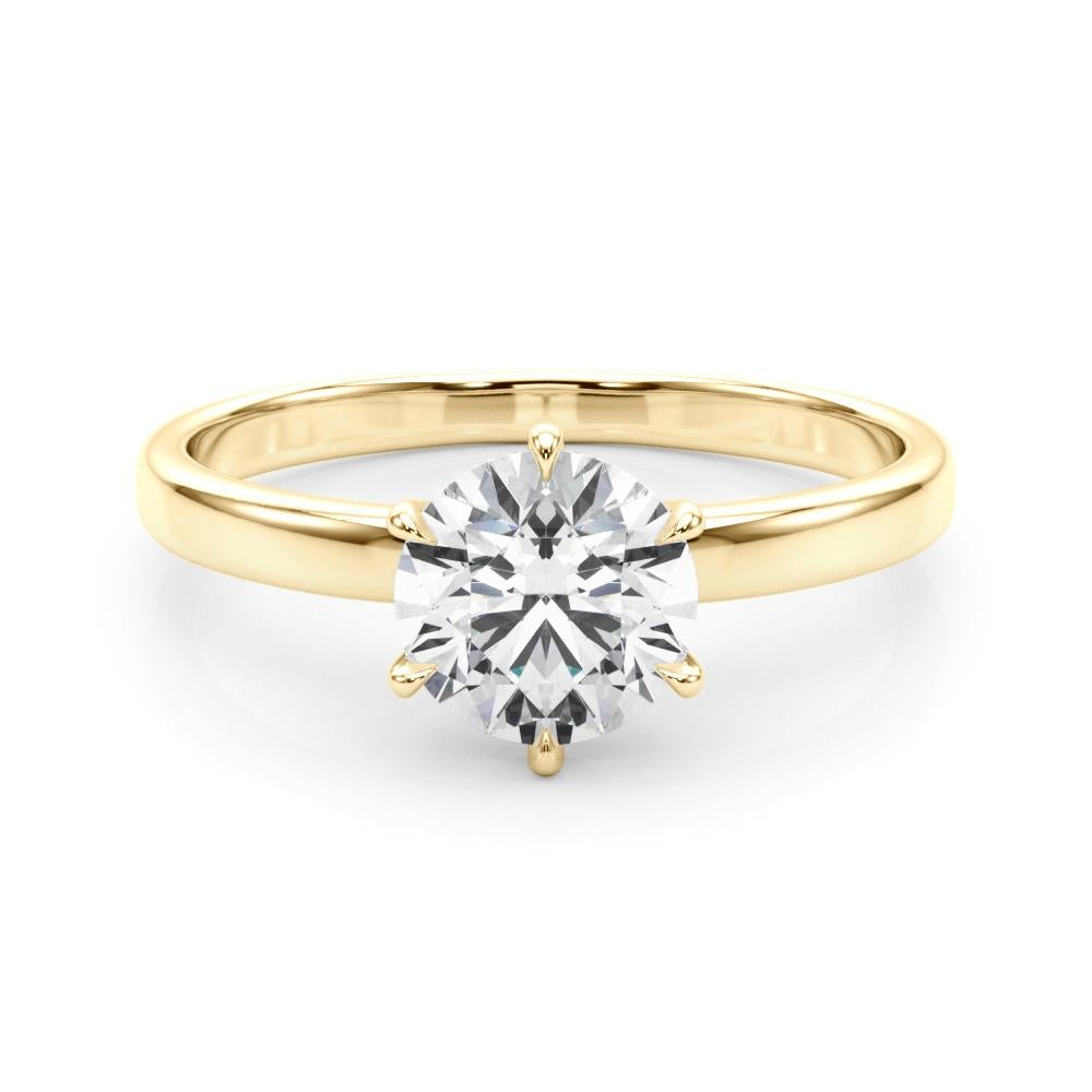 GIA 1.20 Carat Round Solitaire Crown Tulip 18K Yellow Gold Diamond Ring 1