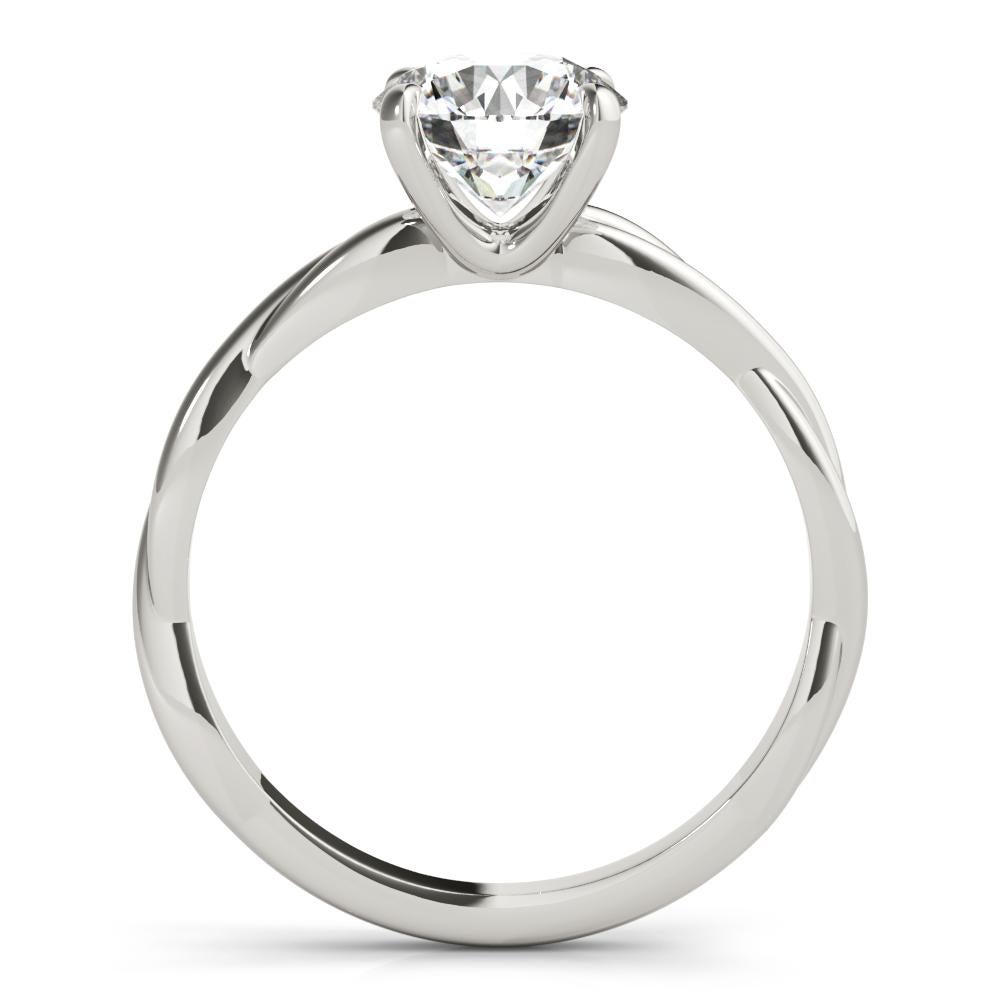 GIA 1,20 Carati Solitario Rotondo a Vite Contorte in Oro Bianco 18K Anello di Diamanti In condizioni Nuovo a New York, NY