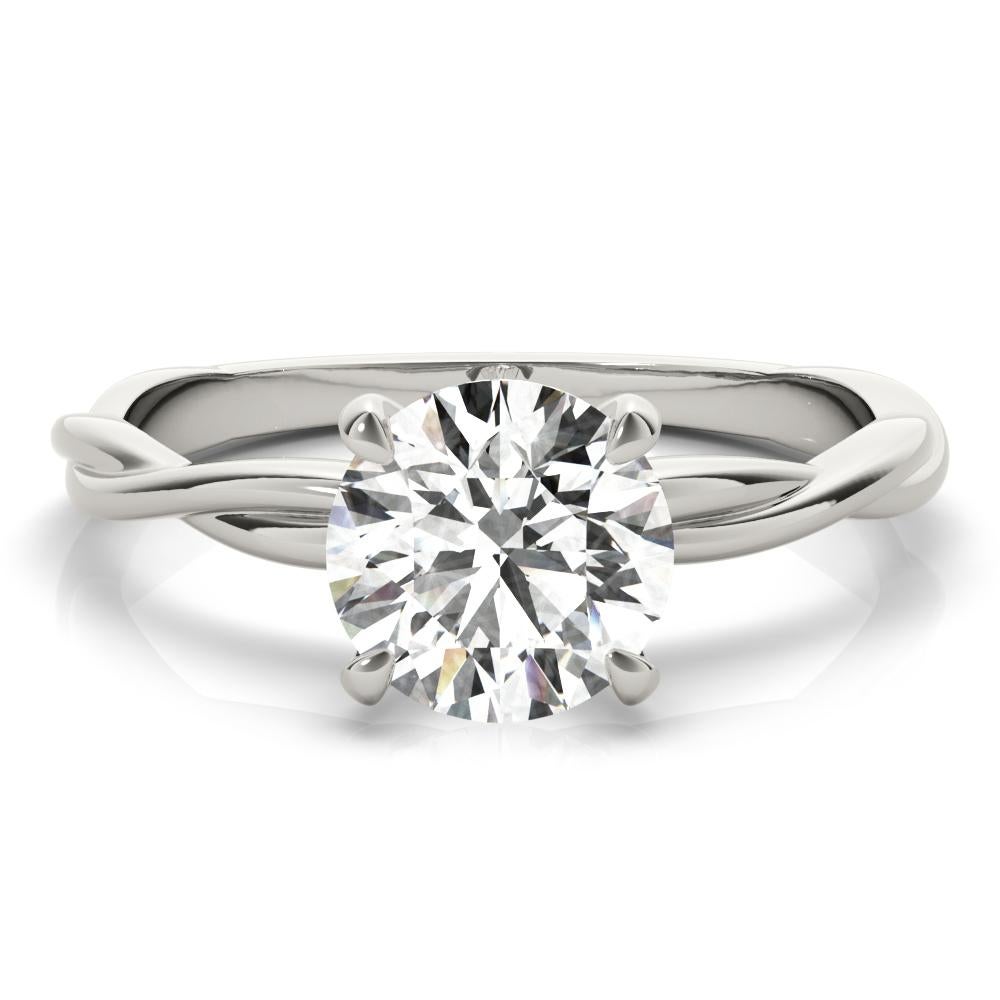 GIA 1,20 Carati Solitario Rotondo a Vite Contorte in Oro Bianco 18K Anello di Diamanti 1