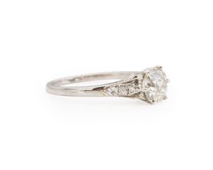 GIA 1,20 Karat Gesamtgewicht Art Deco Diamant Platin Verlobungsring
