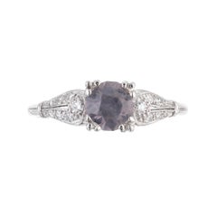 GIA 1.20 Carat Montana Sapphire Diamond Platinum Engagement Ring