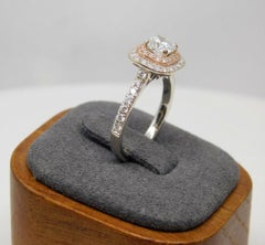 GIA 1.20ct G VS1 Cushion Diamond Double Halo Ring in 14K & 18K Gold