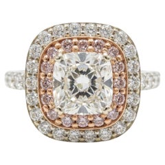 GIA 1.20ct G VS1 Cushion Diamond Double Halo Ring in 14K & 18K Gold