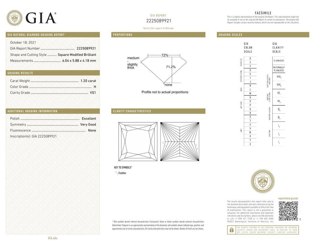 Contemporaneo GIA 1,20ct Anello di diamanti in oro bianco con intreccio a traliccio e solitario in vendita