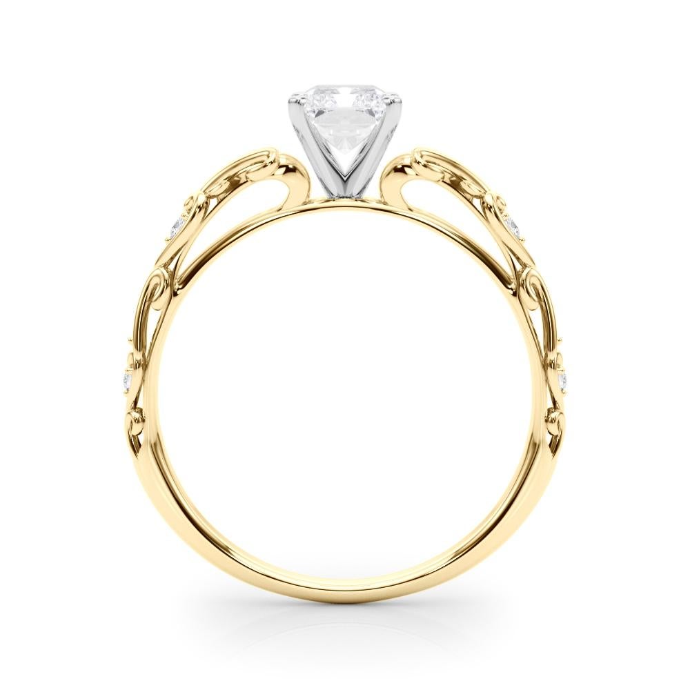 GIA 1,20ct Radiant Vintage Three-Stone Heart & Vine Anello con diamanti in oro giallo 18K In condizioni Nuovo in vendita a New York, NY