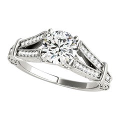GIA 1,20ct Rotondo Antico inciso con gambo diviso  Anello con diamante