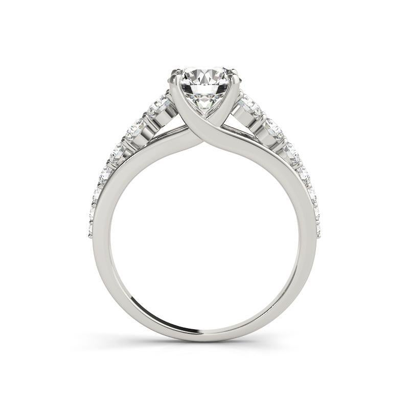 Taille ronde GIA 1.20ct Round Entwined Prong Trellis Cathedral White Gold Diamond Ring (Bague diamant en or blanc) en vente
