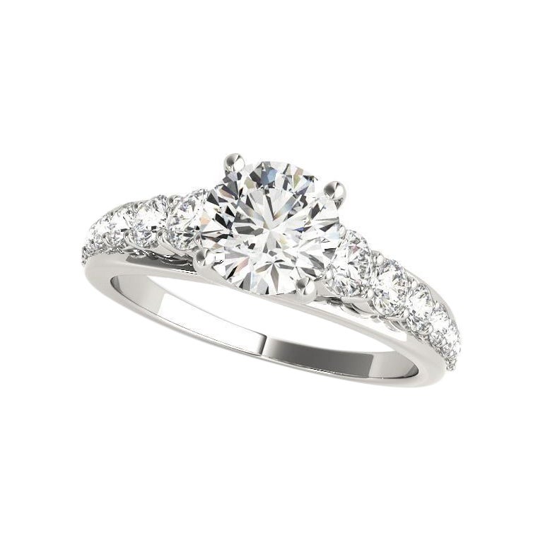 GIA 1.20ct Round Entwined Prong Trellis Cathedral White Gold Diamond Ring (Bague diamant en or blanc) en vente