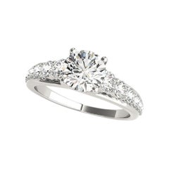 GIA 1.20ct Round Entwined Prong Trellis Cathedral White Gold Diamond Ring (Bague diamant en or blanc)