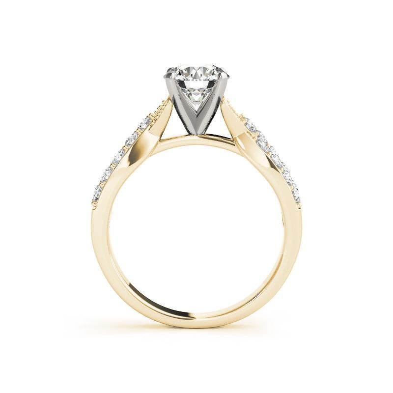 Taglio rotondo GIA 1,20ct Anello con diamante rotondo solitario Infinity Crossover in oro giallo 18K in vendita