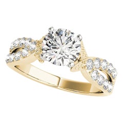 GIA 1,20ct Anello con diamante rotondo solitario Infinity Crossover in oro giallo 18K